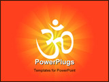 PowerPoint Template - Vector illustration of spiritual thoughts with om over sunburst