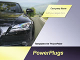 PowerPoint Template - Black car on the highway