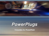 PowerPoint Template - A zoom burst on a bule car at a car show