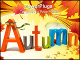 PowerPoint Template - Word autumn with colourful letters. 3D concept