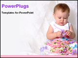 PowerPoint Template - baby playing with flowers