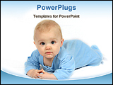 PowerPoint Template - a cute baby wearing blue dress