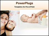 PowerPoint Template - cute babies with mother
