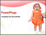 PowerPoint Template - An image of nice baby in orange shirt
