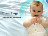 PowerPoint Template - baby laughing on the bed looking innocent