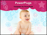 PowerPoint Template - Beautiful baby boy laughing on a white silk background