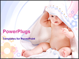 PowerPoint Template - Cute six month baby on white background