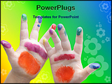 PowerPoint Template - image of colorful little hands
