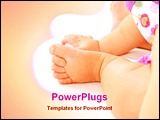 PowerPoint Template - Baby feet and hand close up on white