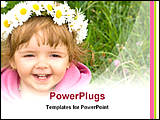 PowerPoint Template - a sweet baby girl looking up and smiling