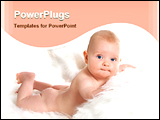 PowerPoint Template - image of a baby angel without diapers