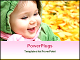 PowerPoint Template - a smiling baby at a park in autumn