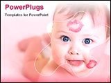 PowerPoint Template - baby with kisses