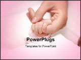 PowerPoint Template - Newborn hold mothers finger in fist .