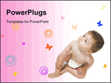 PowerPoint Template - Baby Over White Background.