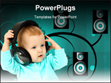 PowerPoint Template - Baby and headphones
