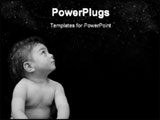PowerPoint Template - baby in black and white with copyspace