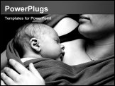 PowerPoint Template - Baby sleeping very close to mother in Black and white
