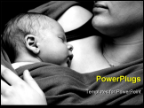 PowerPoint Template - Baby sleeping very close to mother in Black and white