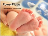 PowerPoint Template - Tiny baby feet, conceptual image of health care