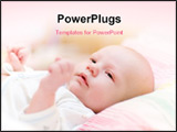 PowerPoint Template - Baby Lie In Cradle And Look Forward