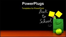 PowerPoint Template - Back to school concept colorful students accessories in the classroom time to study