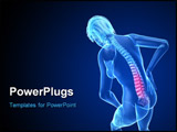 PowerPoint Template - 3d rendered illustration of a transparent female body with highlighted spine