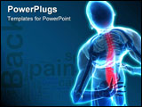 PowerPoint Template - Man with pain in spine part - x-ray view