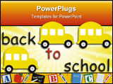PowerPoint Template - A yellow school bus with a ruler making a border isolated on a white background School days
