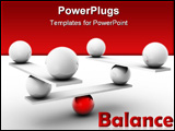 PowerPoint Template - White spheres balanced by a red sphere - 3d render