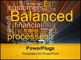 PowerPoint Template - Word cloud concept illustration of balanced scorecard glowing light effect