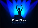 PowerPoint Template - The ballerina who dances on a black background under light of projectors
