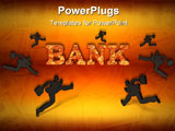 PowerPoint Template - black man go to bank on white background isolated