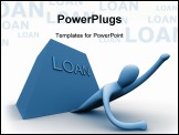 PowerPoint Template - 3d person under a heavy weight representing a loan.