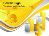 PowerPoint Template - background with bar graphs, dollar sign and diagram