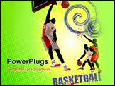 PowerPoint Template - Basketball poster. Colored Vector illustration for designers