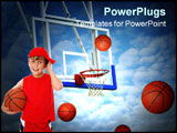 PowerPoint Template - Basket balls trying to score