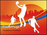 PowerPoint Template - Basketball player and team vector background for poster or card