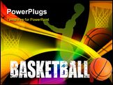 PowerPoint Template - Basketball advertising poster. Vector colored illustration background