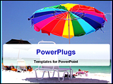 PowerPoint Template - tourist in a sea beach