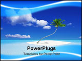 PowerPoint Template - a small island with a single tree on it and clear sea water