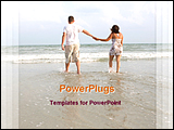 PowerPoint Template - image showing couple walking on a beach