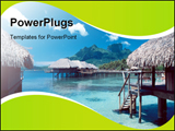 PowerPoint Template - Clouds and huts at beach