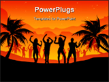 PowerPoint Template - Group of people dancing on a beach