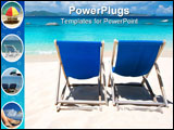 PowerPoint Template - two chairs on tropical beach with turquoise waters