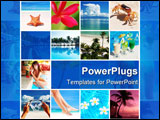 PowerPoint Template - Collage made with beautiful tropical resort shots