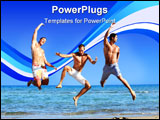 PowerPoint Template - Three Young Men Relaxing On the Beach