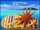 PowerPoint Template - shoe and starfish on sand with white background