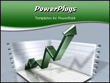 PowerPoint Template - Illustration of a green up arrow in a box chart showing success