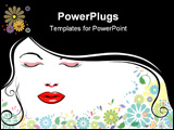 PowerPoint Template - vector file of beautiful girl and black hair